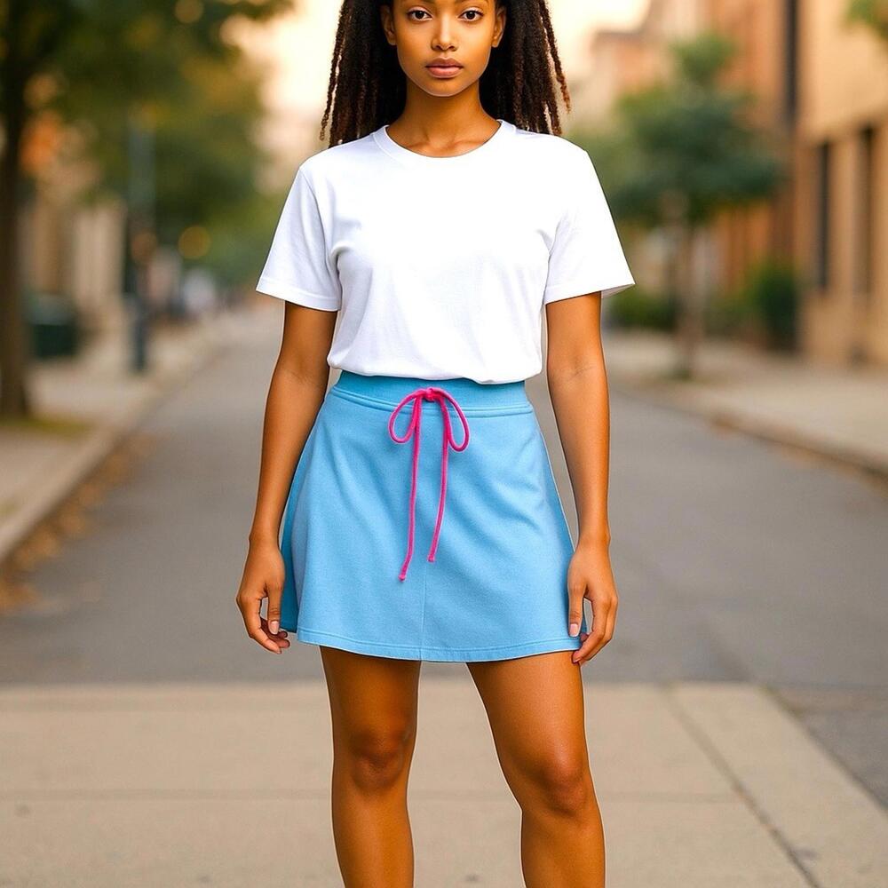 White Fox Boutique Showing Off Satin Mini Skirt Women XS Blue NWT